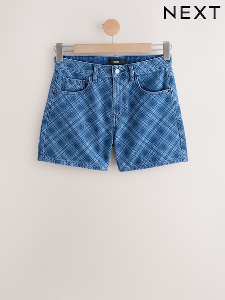 Mid Blue Check - Jäykkä Denim Lyhyt lahja (F26795) | €31