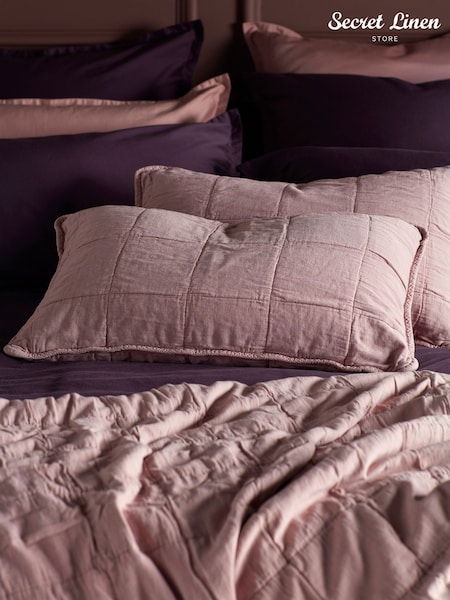 Secret Linen Store Vintage Rose Finn 100% Cotton Quilted Cushion Cover (F26806) | €42
