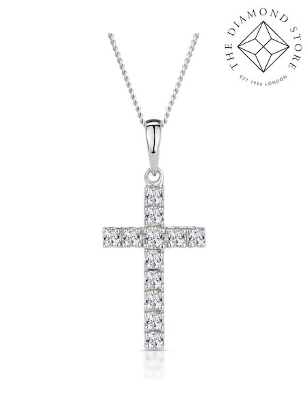 The Diamond Store White 0.22CT Cross Pendant Necklace in 9KGold (F26851) | €522