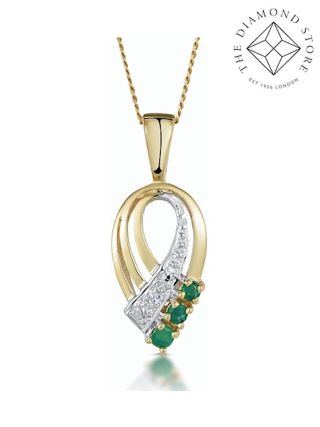 The Diamond Store 9K Yellow Gold 2.25mm And Diamond Pendant Necklace (F26866) | €279