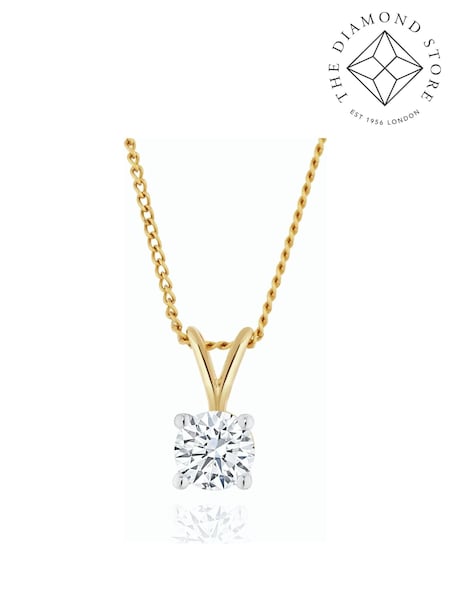 The Diamond Store 9K Yellow Gold 0.33ct H/Si Lab Diamond Solitaire Pendant Necklace (F26870) | €370