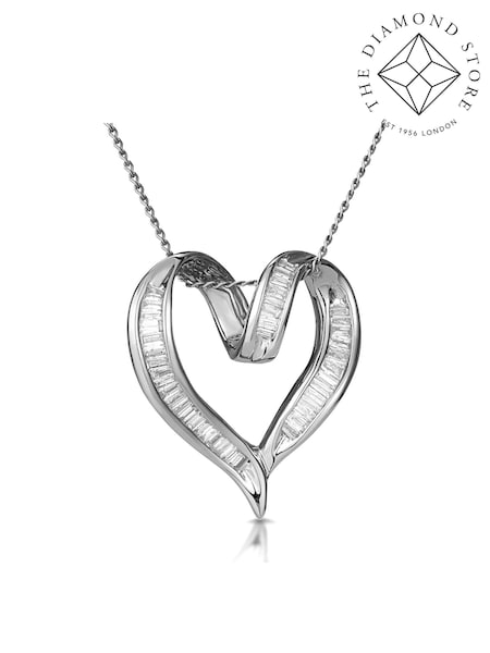 The Diamond Store 9K White Gold 0.33ct Diamond Heart Pendant Necklace (F26886) | €765