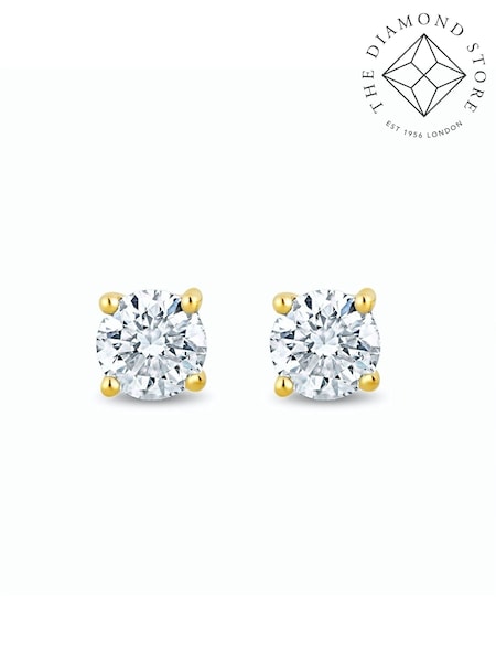 The Diamond Store White Lab Diamond Stud Earrings 0.10ct H/Si Quality in 9K Gold - 2.4mm (F26891) | €164