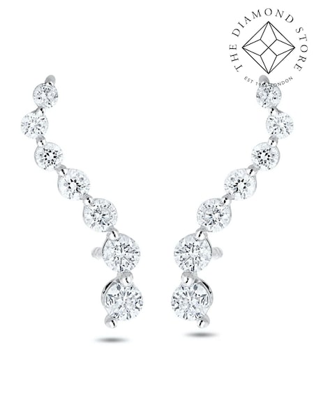The Diamond Store 9K White Gold Ear Climber Life Journey 0.50ct Lab Diamond Earrings (F26901) | €445