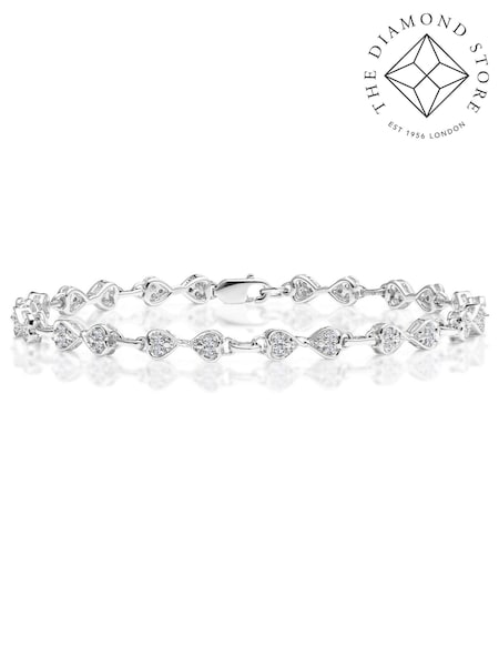 The Diamond Store Sliver 0.25ct Heart Bracelet Set In Silver (F26910) | €313