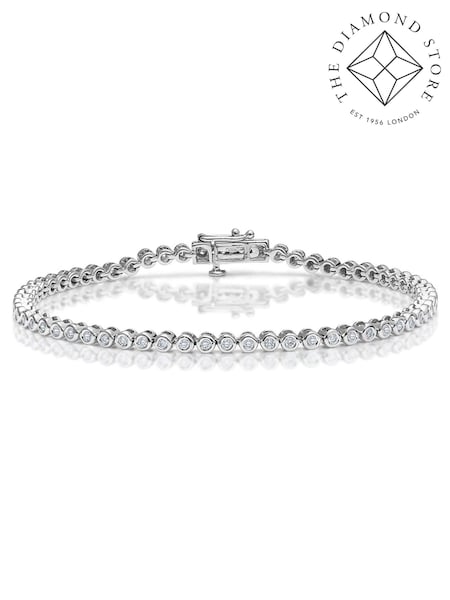 The Diamond Store 9K White Gold 1ct Lab Diamond Rub Over Style Tennis Bracelet (F26914) | €940