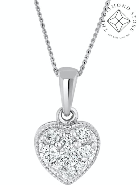 The Diamond Store 9K White Gold 0.25ct H/Si Lab Diamond Heart Pendant Necklace (F26916) | €370