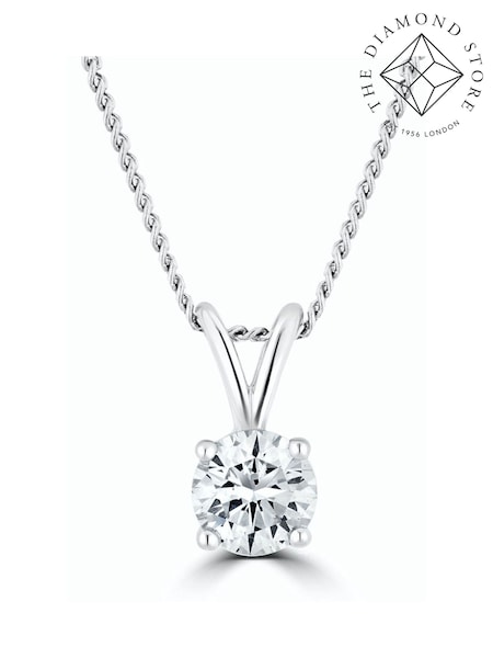 The Diamond Store 9K White Gold 0.25ct H/Si Lab Diamond Solitaire Necklace Pendant (F26918) | €279