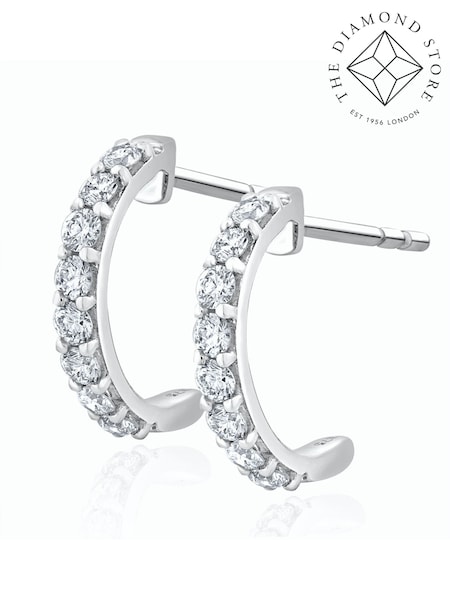 The Diamond Store 9K White Gold 0.50ct H/Si Lab Diamond Comfort Huggie Earrings (F26930) | €504