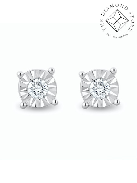 The Diamond Store 925 Silver 5mm 0.10ct H/Si Lab Diamond Stud Earrings (F26934) | €126