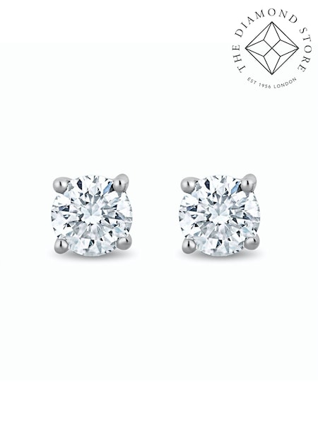 The Diamond Store Silver Tone Lab Diamond Stud Earrings 0.15ct H/Si Quality in 925 (F26938) | €138