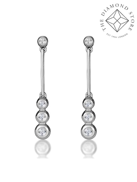 The Diamond Store White Gold 0.12ct Diamond Small Drop Earrings (F26941) | €441