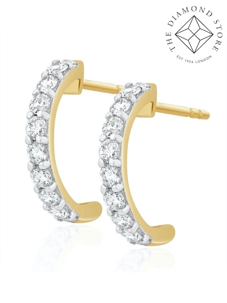 The Diamond Store 9K Yellow Gold 0.50ct H/Si Lab Diamond Comfort Huggie Earrings (F26946) | €504