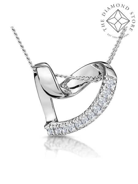 The Diamond Store White Heart Pendant Necklace 0.10ct Diamond (F26951) | €318