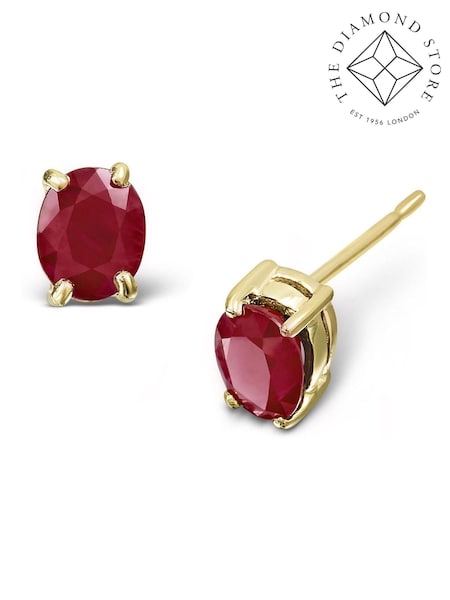 The Diamond Store 9K Yellow Gold Ruby Earrings (F26957) | €293