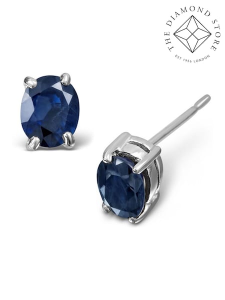 The Diamond Store 9K White Gold Sapphire Earrings (F26958) | €293