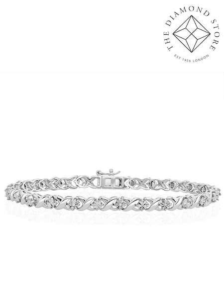 The Diamond Store 925 Silver 0.05ct Diamond Kisses Bracelet (F26980) | €253