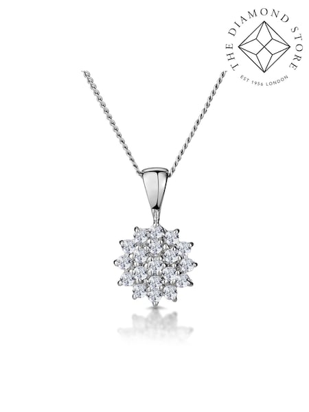 The Diamond Store 9K White Pendant Necklace With 0.25ct Diamonds (F26981) | €415