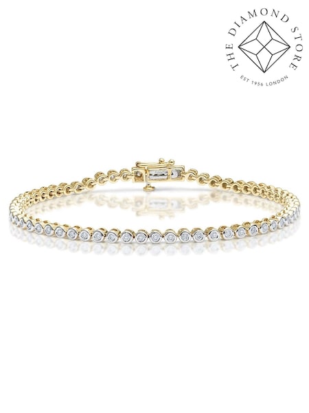 The Diamond Store 9K Yellow Gold 1ct Lab Diamond Rub Over Style Tennis Bracelet (F26987) | €1,020