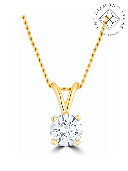 The Diamond Store 9K Yellow Gold 0.25ct H/Si Lab Diamond Solitaire Necklace Pendant (F26999) | €279