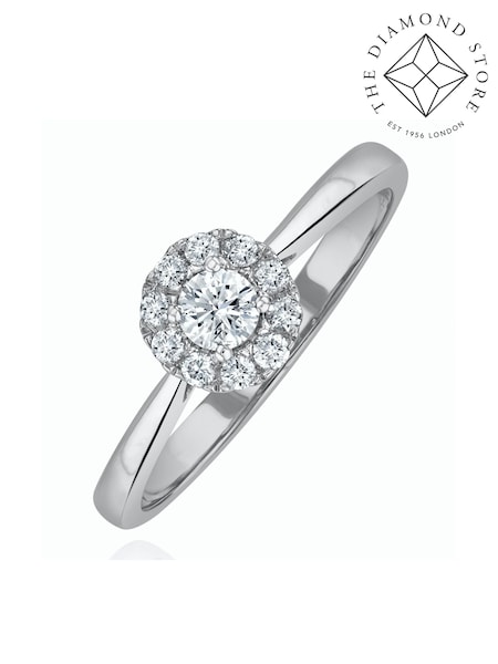 The Diamond Store 9K White 0.25ct H/Si Lab Diamond Halo Engagement Ring (F27056) | €504