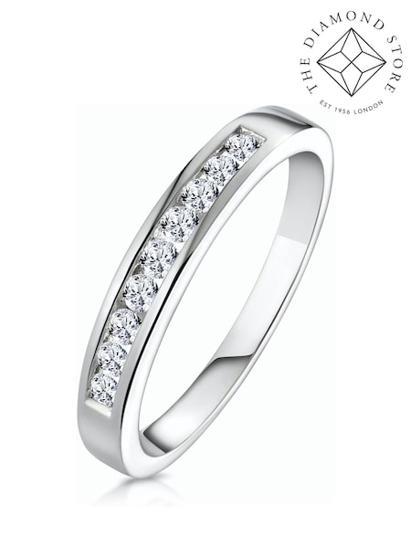 The Diamond Store 9K White Gold Channel Set 0.25ct Lab Diamond Rae Half Eternity Ring (F27069) | €415
