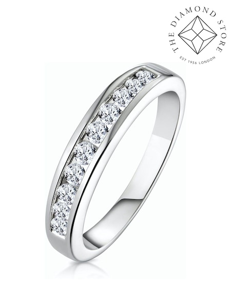 The Diamond Store 9K White Gold Rae 0.50CT Lab Diamond Half Eternity Ring (F27091) | €573