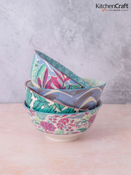 Kitchencraft Set Of 4 Colourful Floral Ceramic Cereal Bowls (F27132) | € 38