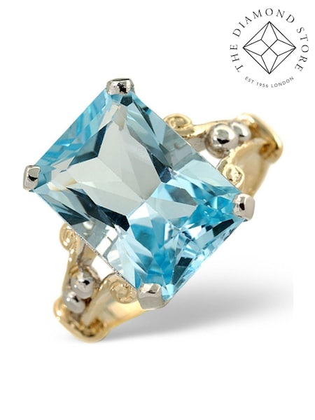 The Diamond Store 9K Yellow Gold Blue 9.35CT Topaz Ring (F27176) | €510