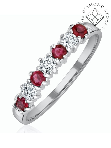 The Diamond Store 9K White Gold Ruby 0.30ct And Diamond Ring (F27270) | €510