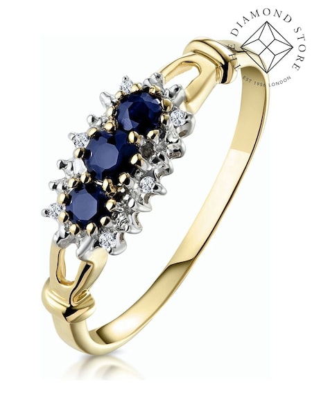 The Diamond Store 9K Gold Blue 0.34ct Sapphire And Diamond Ring (F27271) | €318