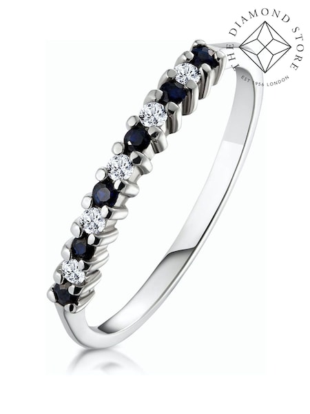 The Diamond Store 9K White Gold Sapphire 0.10ct And Diamond Ring (F27272) | €395