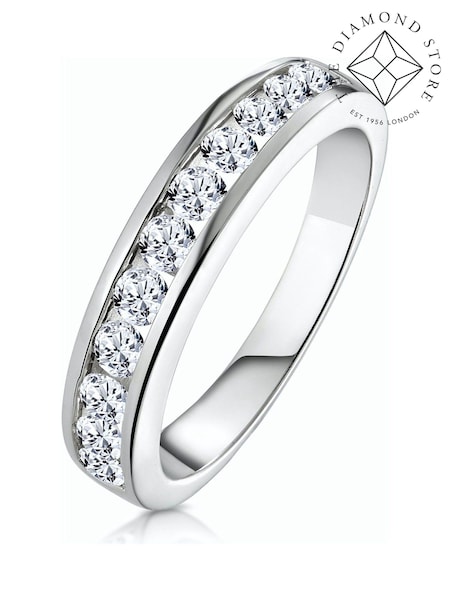 The Diamond Store 9K White Gold Rae 0.75ct Lab Diamond Half Eternity Ring (F27277) | €778