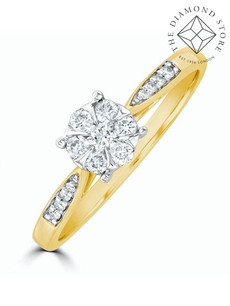 The Diamond Store 9K Yellow Gold 0.25ct H/Si Lab Diamond Engagement Ring With Shoulders (F27283) | €445