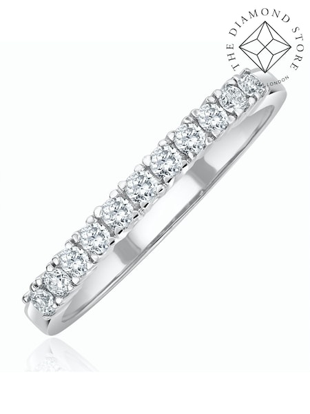 The Diamond Store 9K White Gold 0.30CT Lab Diamond Half Eternity Ring (F27284) | €433