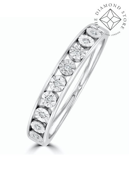 The Diamond Store 9K White Gold Channel Set 0.05ct Lab Diamond Eternity Ring (F27303) | €313