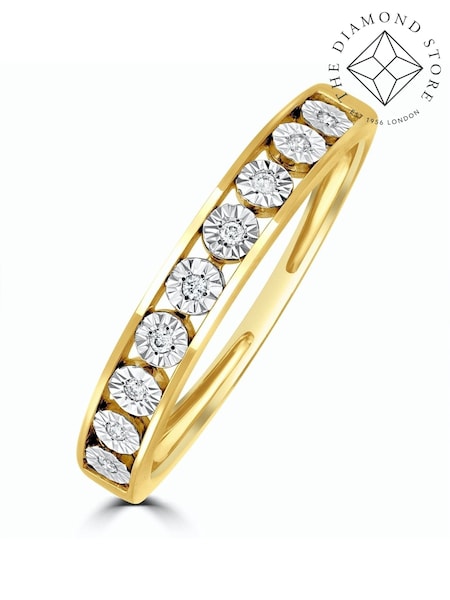 The Diamond Store 9K Yellow Gold Channel Set 0.05ct Lab Diamond Eternity Ring (F27305) | €313