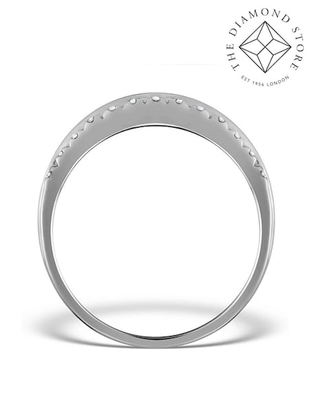 The Diamond Store 9K White Gold 0.56ct Emerald And Diamond Eternity Ring (F27307) | €740
