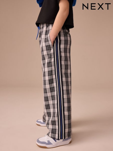 Black/White Wide Leg Check Trousers (3-16yrs) (F27329) | 89 QAR - 114 QAR