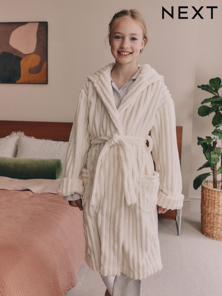 Cream Fleece Cord Dressing Gown (5-16yrs) (F27330) | €21.50 - €35