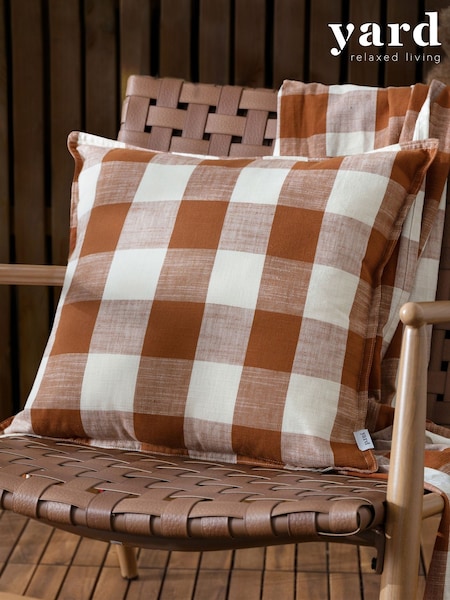 Yard Pecan Chesil Check Outdoor Cushion (F27425) | €32