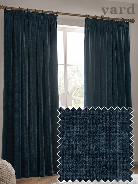 Yard Heavy Chenille Velvet Room Darkening Pencil Pleat Curtains (F27474) | €107 - €276