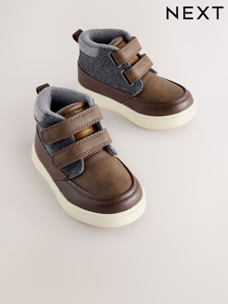 Chocolate Brown Wide Fit (G) Touch Fastening Boots (F27498) | €36 - €41