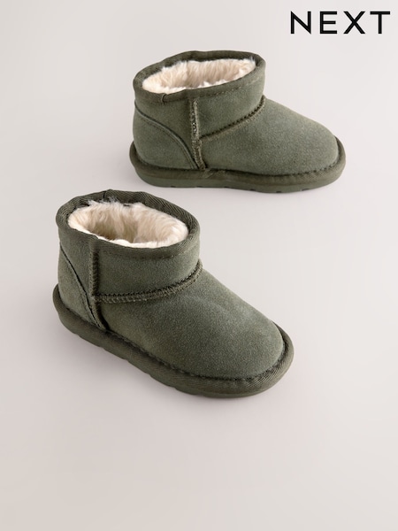 Green Khaki Warm Lined Suede Boots (F27512) | €30 - €37