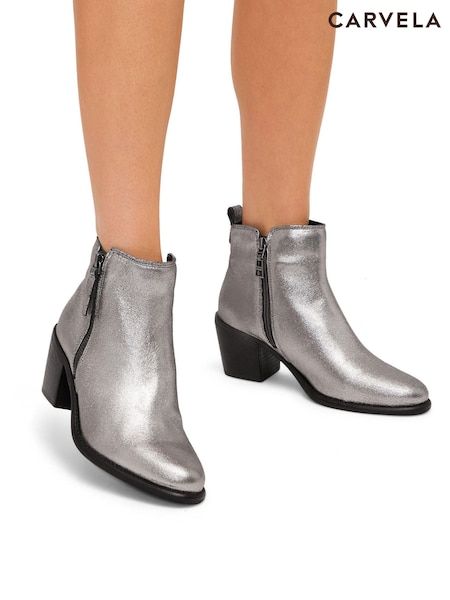 Carvela Silver Metalic Secil Boots (F27545) | €211