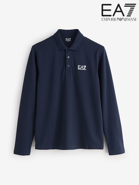 EA7 Regular Fit Long Sleeve Polo Shirt (F27614) | AED524