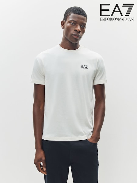 Creme - EA7 Regular Fit T-Shirt (F27624) | R$ 485