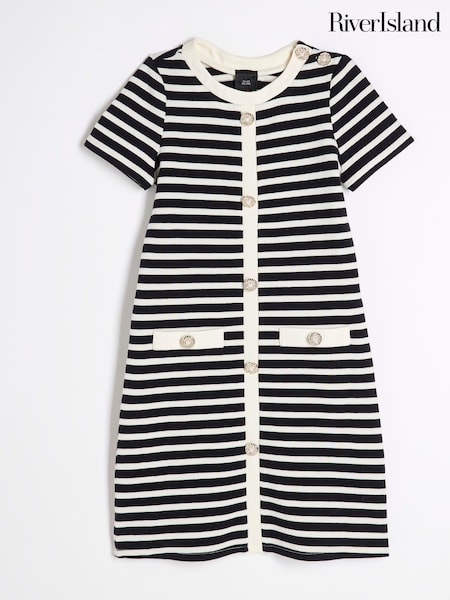 River Island Girls Stripe Button Shift Dress (F27694) | ‏197 ر.س.‏