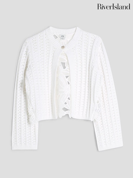 River Island Girls Lace Back Cardigan (F27695) | ‏151 د.إ.‏