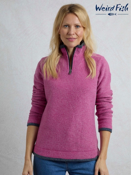 Weird Fish Red Beye 1/4 Zip Grid Fleece (F27724) | €79